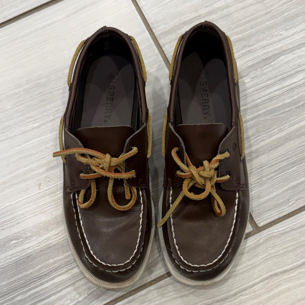 Sperry Dark Brown and Tan Boat Shoes